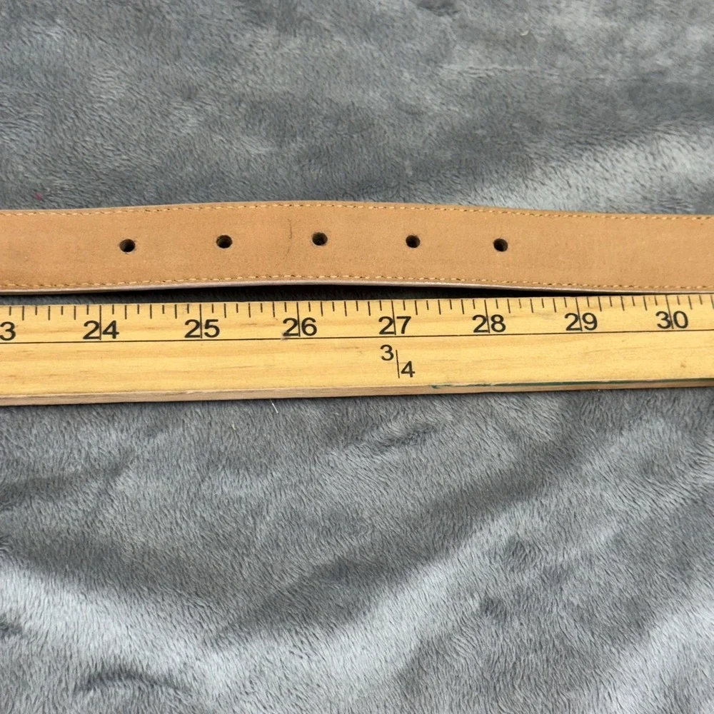 Brighton Lizard‎ Embossed Leather Belt Womens 28 Beige Excellent Silver Buckle